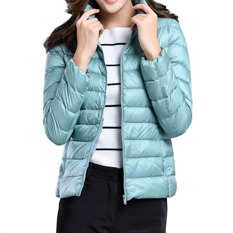 Brookmonts Women’s Lightweight Down Puffer Jacket – Slim Fit Zip-Up Coat