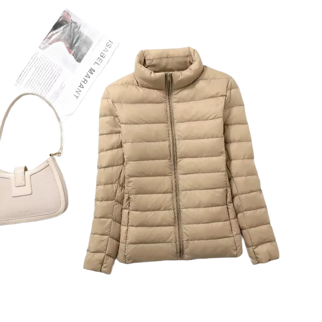 Brookmonts Women’s Lightweight Down Puffer Jacket – Slim Fit Zip-Up Coat
