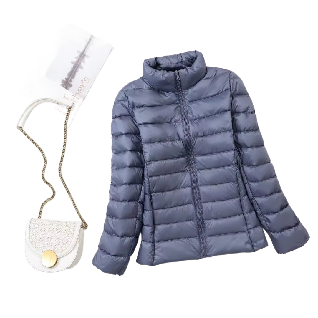Brookmonts Women’s Lightweight Down Puffer Jacket – Slim Fit Zip-Up Coat