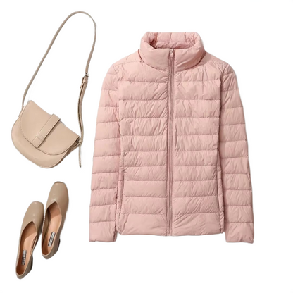 Brookmonts Women’s Lightweight Down Puffer Jacket – Slim Fit Zip-Up Coat