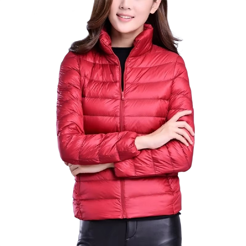 Brookmonts Women’s Lightweight Down Puffer Jacket – Slim Fit Zip-Up Coat