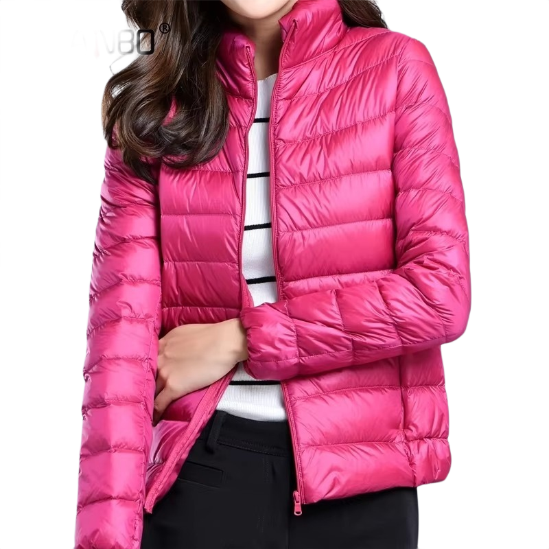 Brookmonts Women’s Lightweight Down Puffer Jacket – Slim Fit Zip-Up Coat