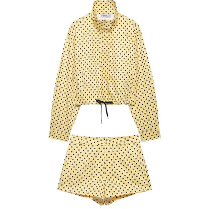 Brookmonts Women's Polka Dot Jacket – Turtleneck Zip-Up Coat with Pockets