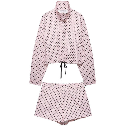 Brookmonts Women's Polka Dot Jacket – Turtleneck Zip-Up Coat with Pockets