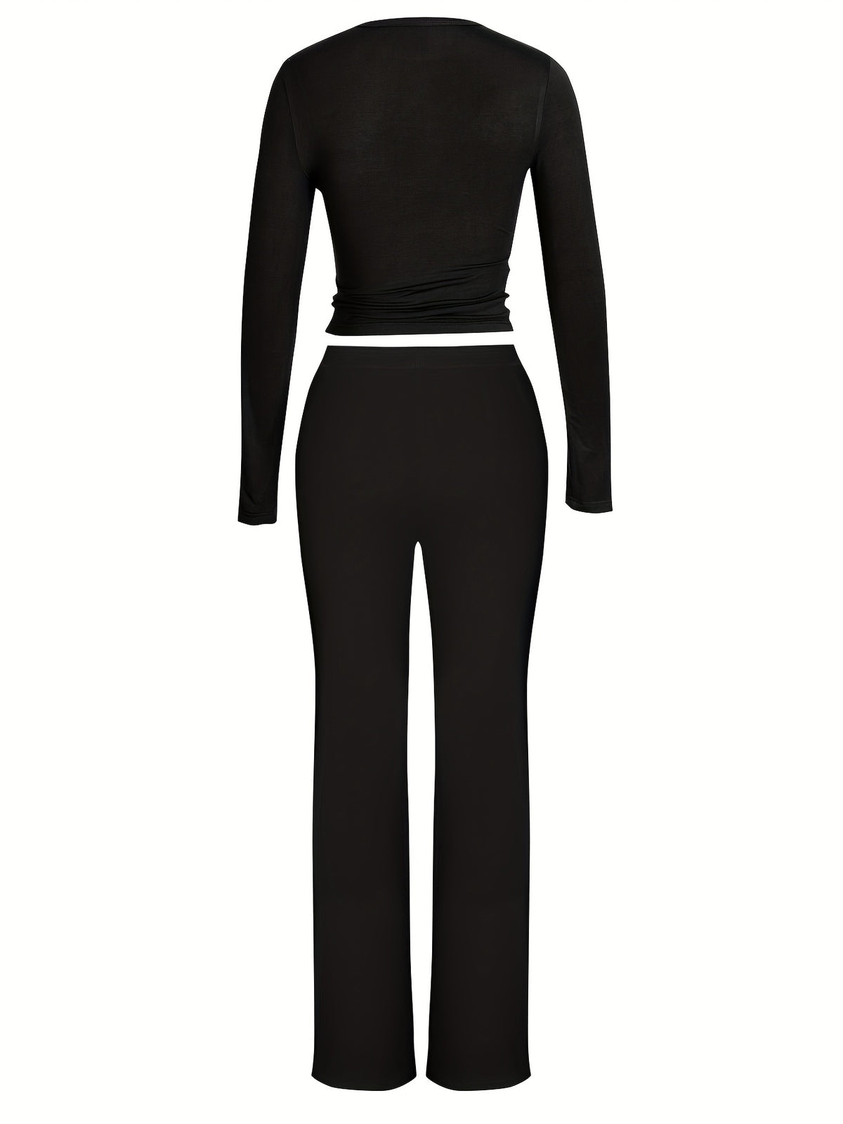 Brookmonts Women’s Ribbed Lounge Set – Long Sleeve Top & Drawstring Pants