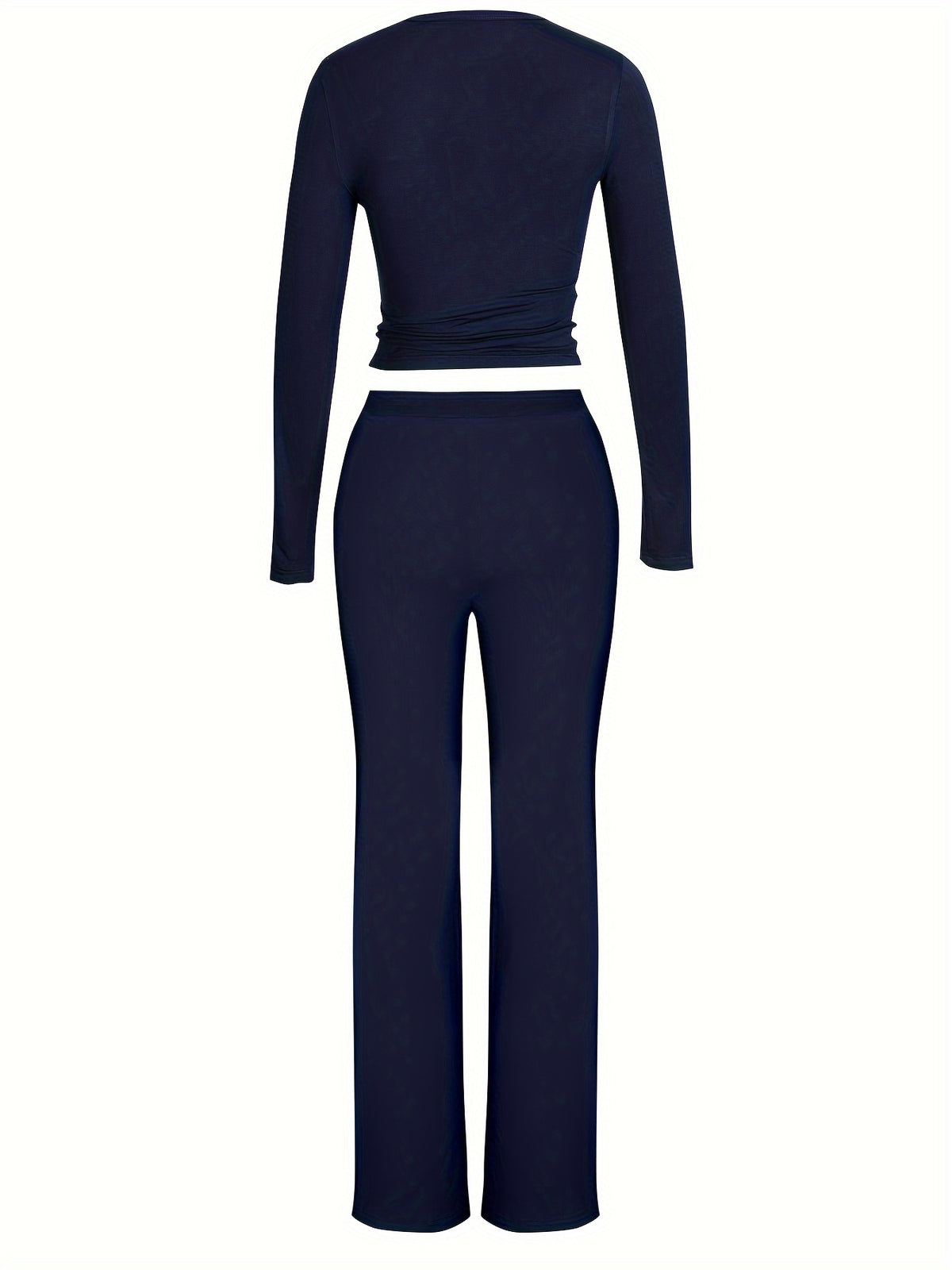 Brookmonts Women’s Ribbed Lounge Set – Long Sleeve Top & Drawstring Pants