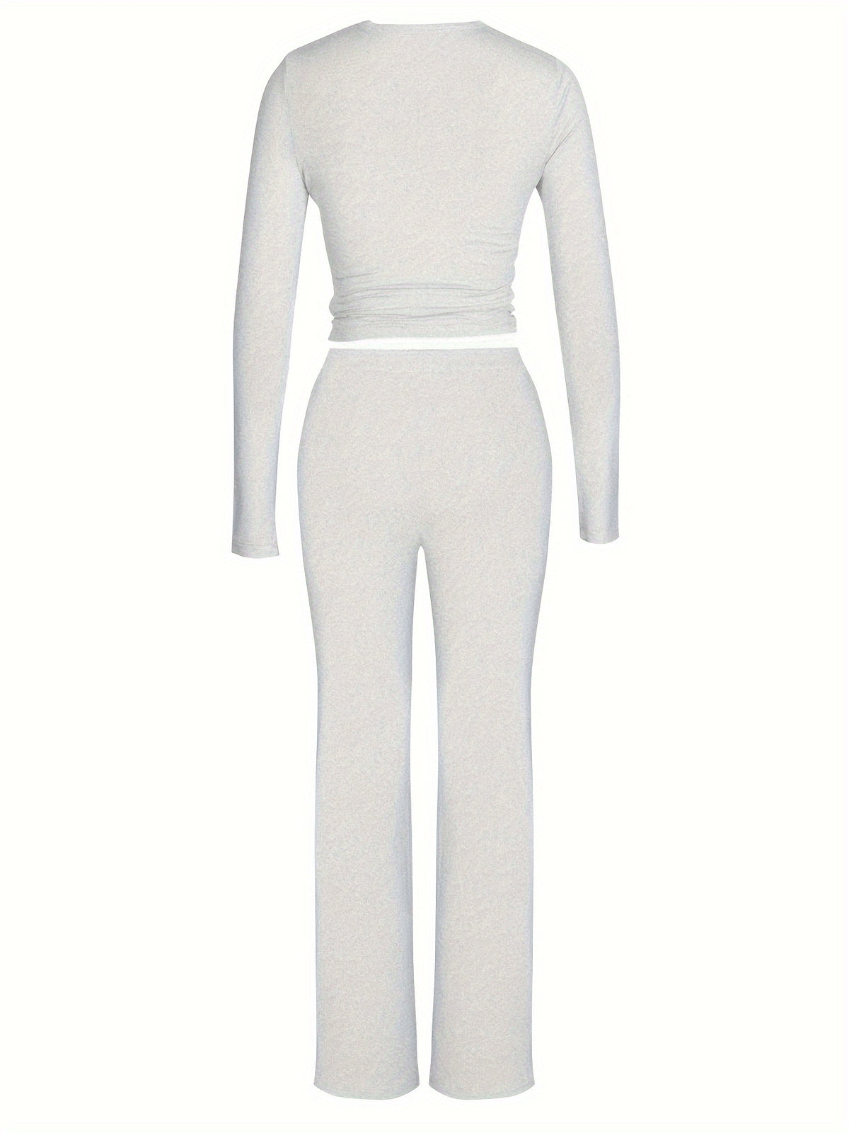 Brookmonts Women’s Ribbed Lounge Set – Long Sleeve Top & Drawstring Pants