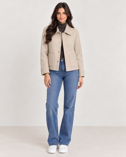 Brookmonts Women’s Short Winter Coat – Thick Button-Up Casual Jacket