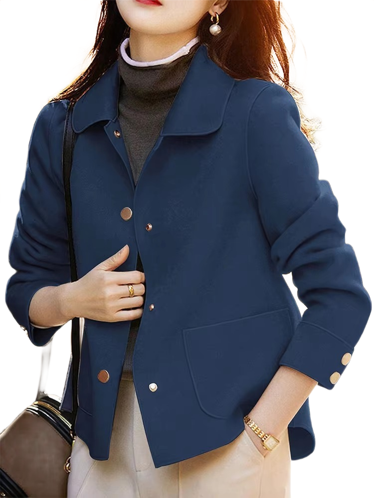 Brookmonts Women’s Short Winter Coat – Thick Button-Up Casual Jacket