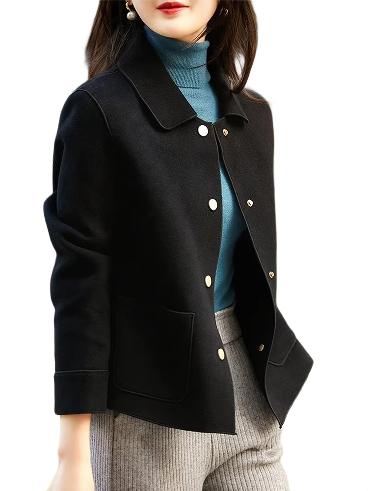 Brookmonts Women’s Short Winter Coat – Thick Button-Up Casual Jacket