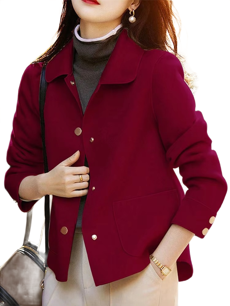 Brookmonts Women’s Short Winter Coat – Thick Button-Up Casual Jacket