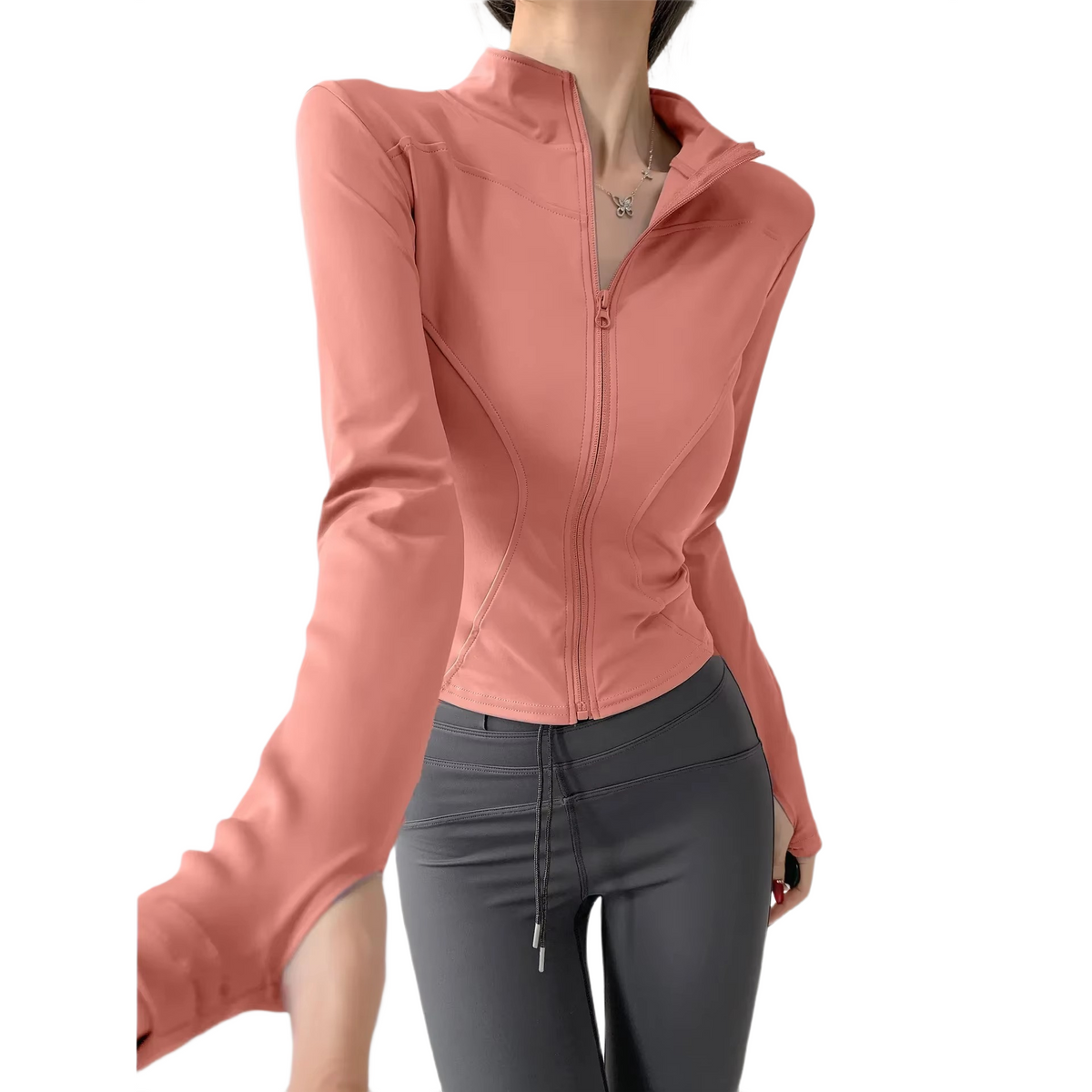 Brookmonts Women's Sports Jacket – Slim Fit Long Sleeve Zip-Up Top