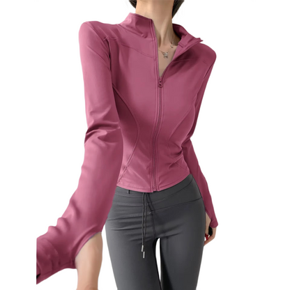 Brookmonts Women's Sports Jacket – Slim Fit Long Sleeve Zip-Up Top