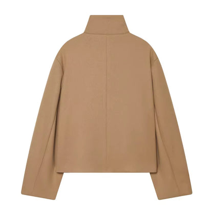 Brookmonts Women's Spring Jacket – Solid Colour Stand Collar Coat