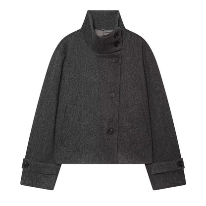 Brookmonts Women's Spring Jacket – Solid Colour Stand Collar Coat