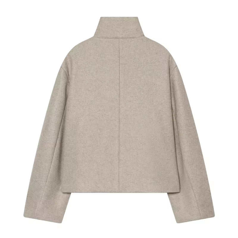 Brookmonts Women's Spring Jacket – Solid Colour Stand Collar Coat