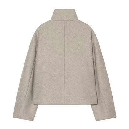 Brookmonts Women's Spring Jacket – Solid Colour Stand Collar Coat