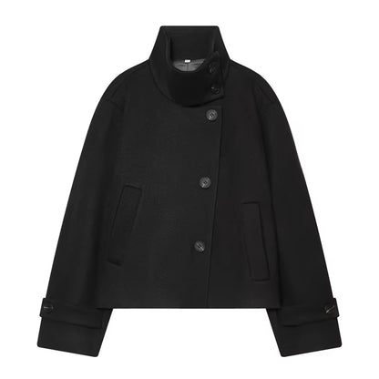 Brookmonts Women's Spring Jacket – Solid Colour Stand Collar Coat