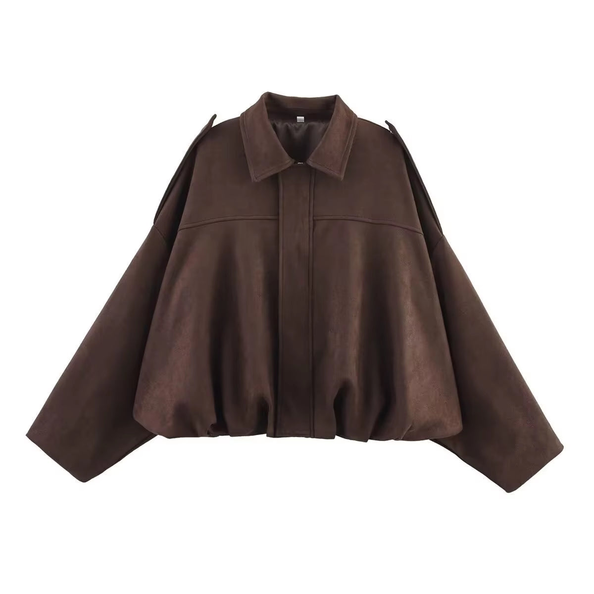 Brookmonts Women's Suede Bomber Jacket – Loose Fit Vintage Zip-Up Coat