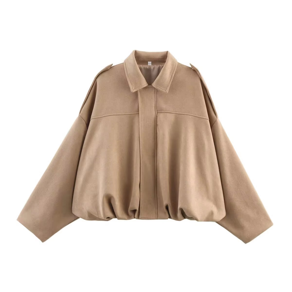 Brookmonts Women's Suede Bomber Jacket – Loose Fit Vintage Zip-Up Coat