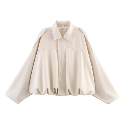 Brookmonts Women's Suede Bomber Jacket – Loose Fit Vintage Zip-Up Coat