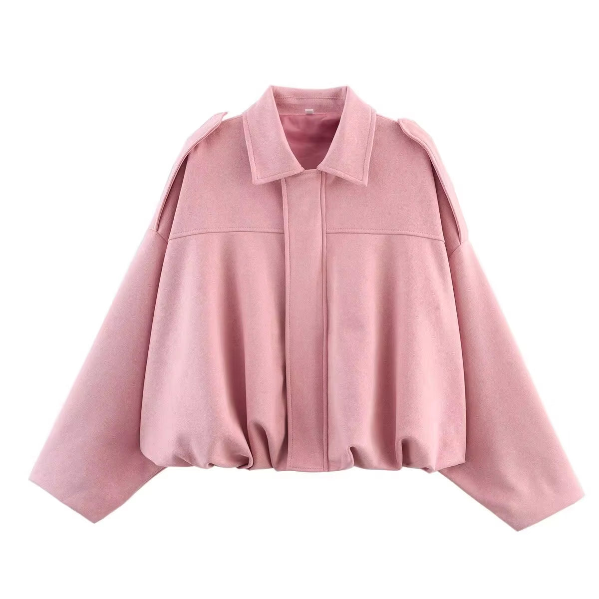 Brookmonts Women's Suede Bomber Jacket – Loose Fit Vintage Zip-Up Coat