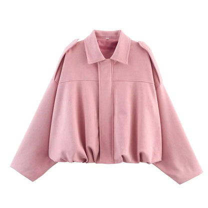 Brookmonts Women's Suede Bomber Jacket – Loose Fit Vintage Zip-Up Coat