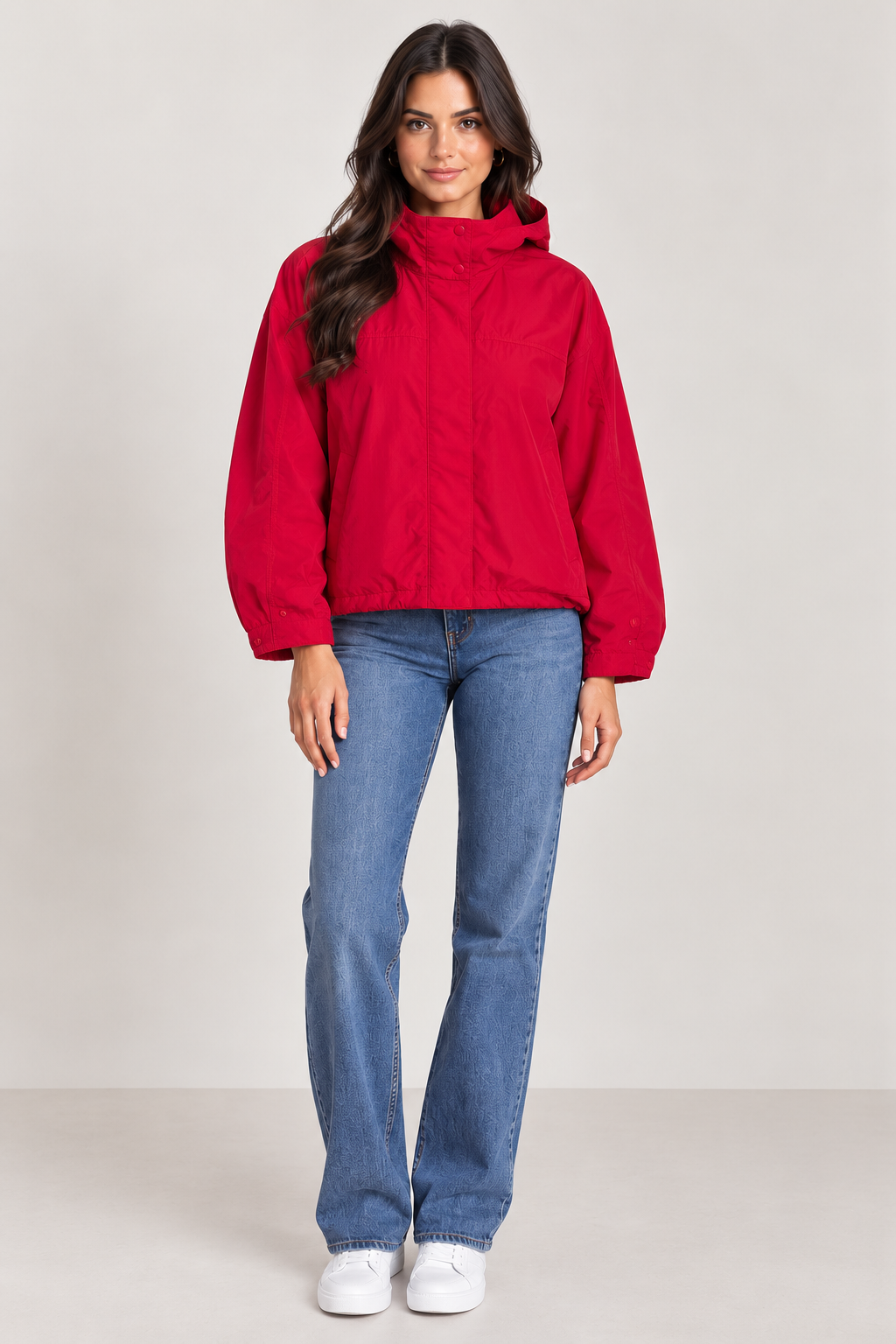 Brookmonts Women's Windproof Jacket – Lightweight Hooded Stand Collar Coat