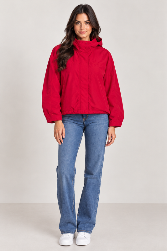 Brookmonts Women's Windproof Jacket – Lightweight Hooded Stand Collar Coat