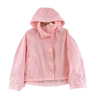 Brookmonts Women's Windproof Jacket – Lightweight Hooded Stand Collar Coat