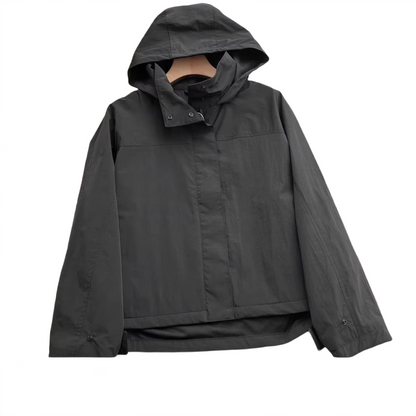 Brookmonts Women's Windproof Jacket – Lightweight Hooded Stand Collar Coat