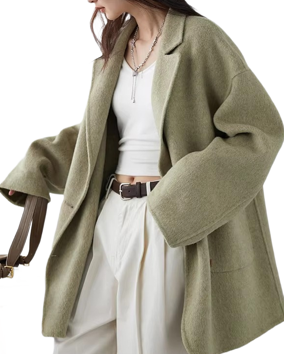 Brookmonts Women's Wool Blend Coat – Double-Breasted Retro Winter Jacket