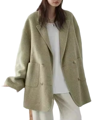 Brookmonts Women's Wool Blend Coat – Double-Breasted Retro Winter Jacket