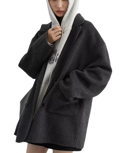 Brookmonts Women's Wool Blend Coat – Double-Breasted Retro Winter Jacket