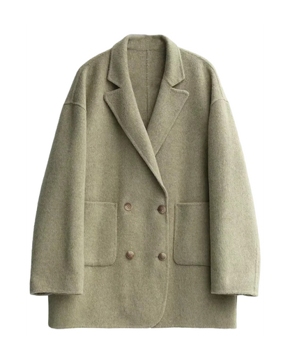 Brookmonts Women's Wool Blend Coat – Double-Breasted Retro Winter Jacket