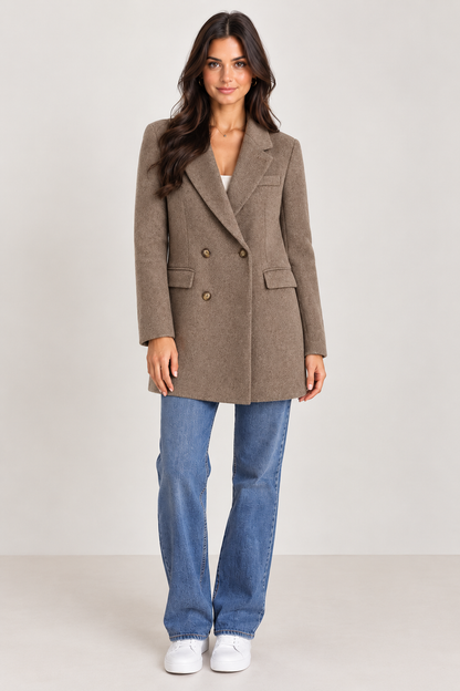 Brookmonts Women’s Wool Blend Coat – Long Button-Up Winter Blazer