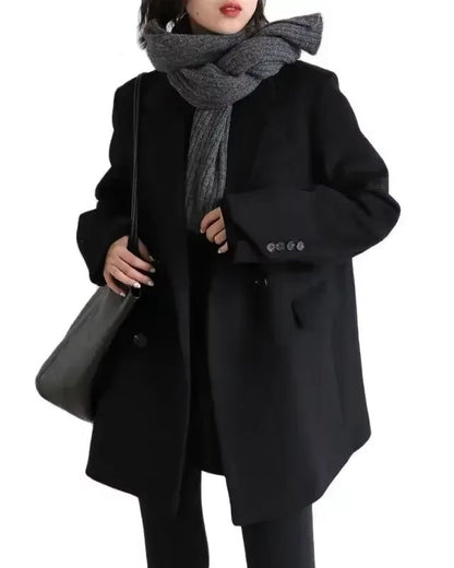Brookmonts Women’s Wool Blend Coat – Long Button-Up Winter Blazer