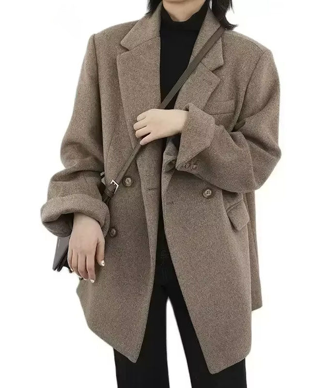 Brookmonts Women’s Wool Blend Coat – Long Button-Up Winter Blazer