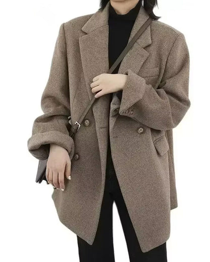 Brookmonts Women’s Wool Blend Coat – Long Button-Up Winter Blazer