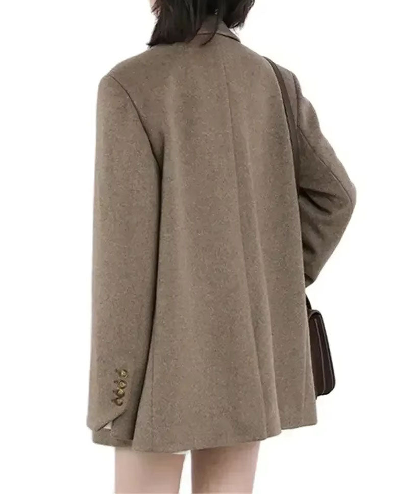 Brookmonts Women’s Wool Blend Coat – Long Button-Up Winter Blazer