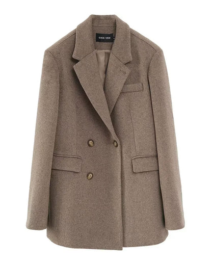 Brookmonts Women’s Wool Blend Coat – Long Button-Up Winter Blazer