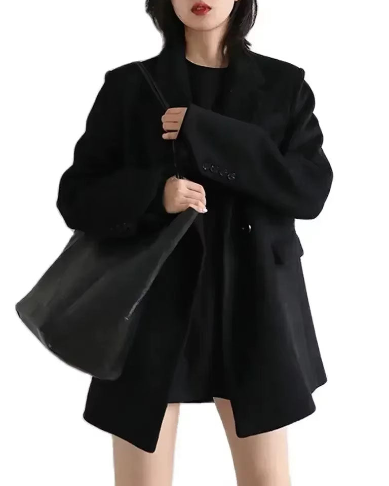 Brookmonts Women’s Wool Blend Coat – Long Button-Up Winter Blazer