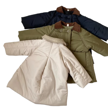Brookmonts Kids’ Long Padded Winter Coat – Cotton-Filled Corduroy Jacket