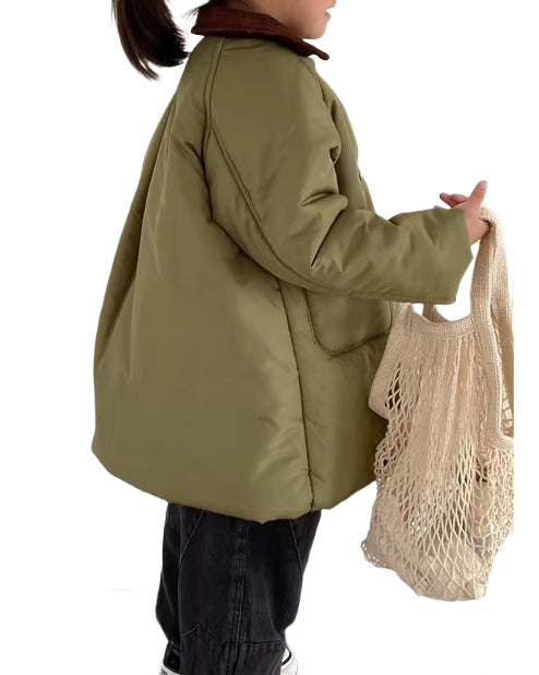 Brookmonts Kids’ Long Padded Winter Coat – Cotton-Filled Corduroy Jacket