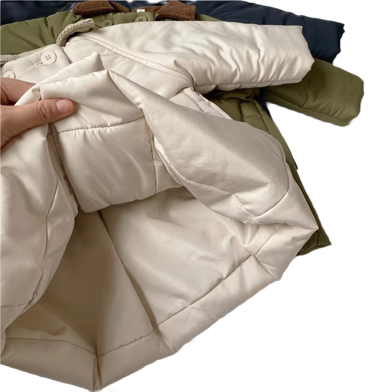 Brookmonts Kids’ Long Padded Winter Coat – Cotton-Filled Corduroy Jacket