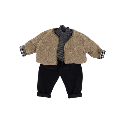 Brookmonts Kids’ Reversible Plaid Jacket – Warm Corduroy Winter Coat