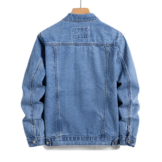 Brookmonts Men’s Blue Denim Jacket – Casual Multi-Pocket Streetwear