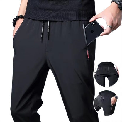 Brookmonts Men’s Casual Pants – Straight Leg Regular Fit Summer Trousers