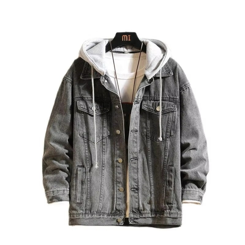 Men’s Denim Jacket – Hooded Casual Cotton Jean Jacket