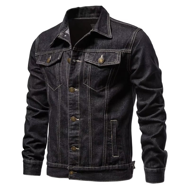 Men’s Denim Jacket – Slim Fit Cotton Casual Vintage Jacket